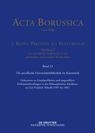 Preußische Universitätspolitik im Deutschen Kaiserreich