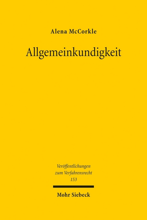 Allgemeinkundigkeit -  Alena McCorkle
