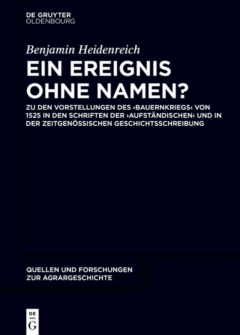 Ein Ereignis ohne Namen? - Benjamin Heidenreich