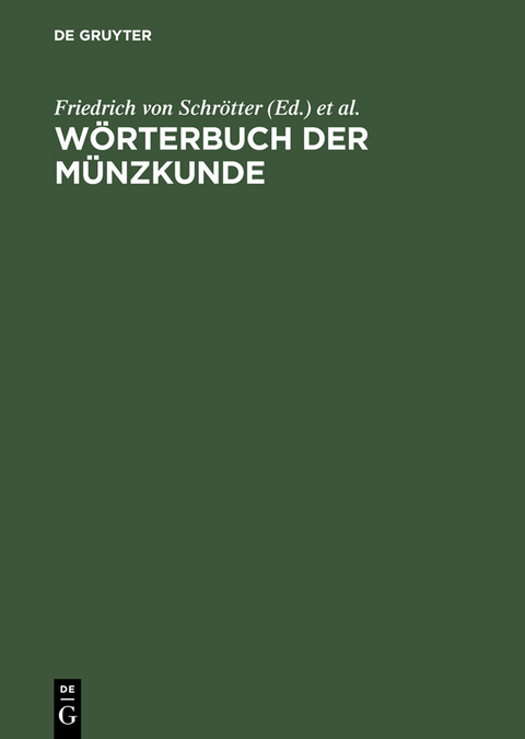 W&ouml;rterbuch der M&uuml;nzkunde - 