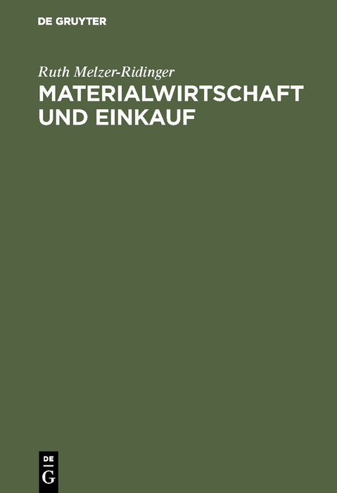 Materialwirtschaft und Einkauf - Ruth Melzer-Ridinger