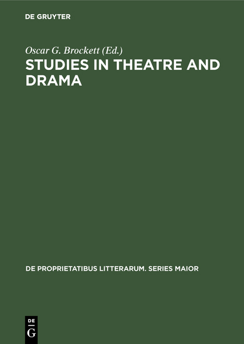 Studies in Theatre and Drama - 