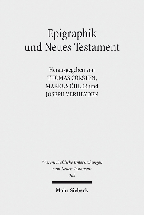 Epigraphik und Neues Testament - 