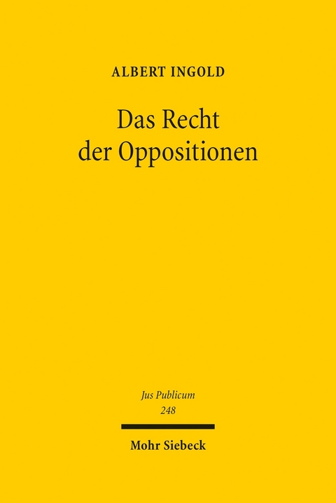 Das Recht der Oppositionen -  Albert Ingold