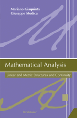 Mathematical Analysis - Mariano Giaquinta, Giuseppe Modica