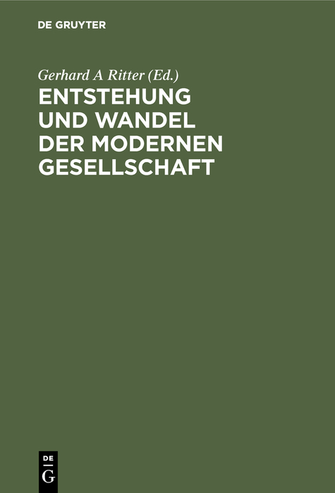 Entstehung und Wandel der modernen Gesellschaft - 