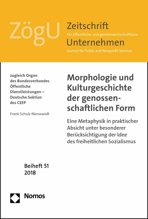 Morphologie und Kulturgeschichte der genossenschaftlichen Form - Frank Schulz-Nieswandt