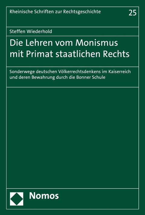 Die Lehren vom Monismus mit Primat staatlichen Rechts - Steffen Wiederhold