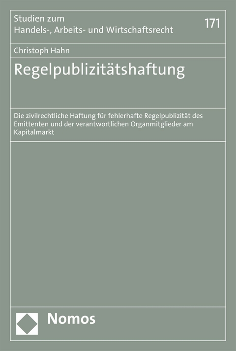 Regelpublizit&auml;tshaftung - Christoph Hahn