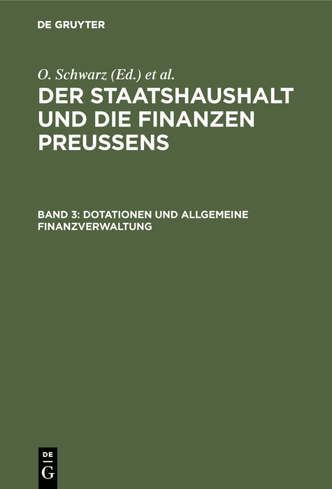 Dotationen und Allgemeine Finanzverwaltung - Otto Schwarz