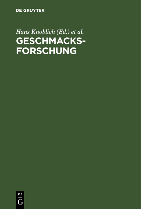 Geschmacksforschung - 
