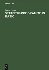 Statistik-Programme in BASIC - Bernd Leiner