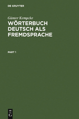 W&ouml;rterbuch Deutsch als Fremdsprache - G&uuml;nter Kempcke