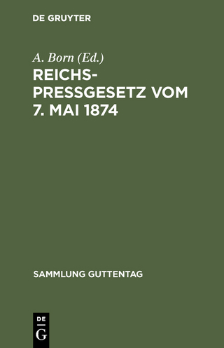 Reichspreßgesetz vom 7. Mai 1874