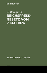 Reichspreßgesetz vom 7. Mai 1874 - 