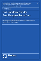 Das Sonderrecht der Familiengesellschaften - Gerrit Kr&auml;mer