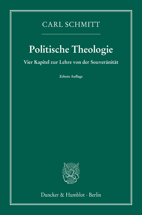 Politische Theologie. - Carl Schmitt