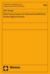 Debt Equity Swaps als finanzwirtschaftliches Sanierungsinstrument - Bj&ouml;rn Bronger