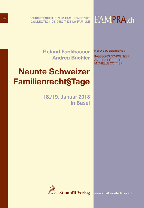 Neunte Schweizer Familienrecht§tage - 