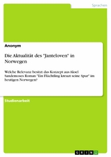 Die Aktualit&auml;t des 'Janteloven' in Norwegen -  Anonym