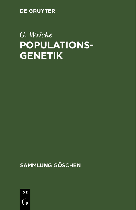 Populationsgenetik - G. Wricke