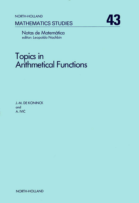 Topics in Arithmetical Functions - 