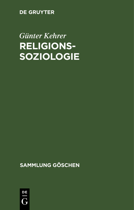 Religionssoziologie - G&uuml;nter Kehrer