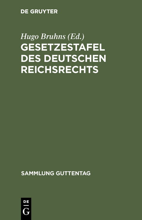 Gesetzestafel des deutschen Reichsrechts - 