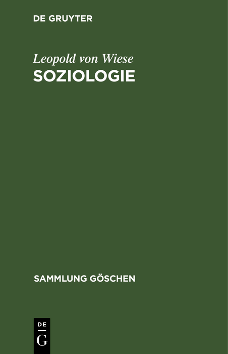 Soziologie - Leopold von Wiese