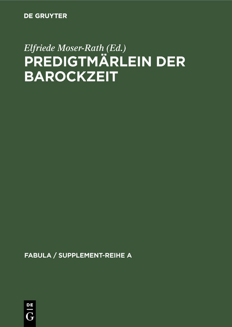 Predigtm&auml;rlein der Barockzeit - 