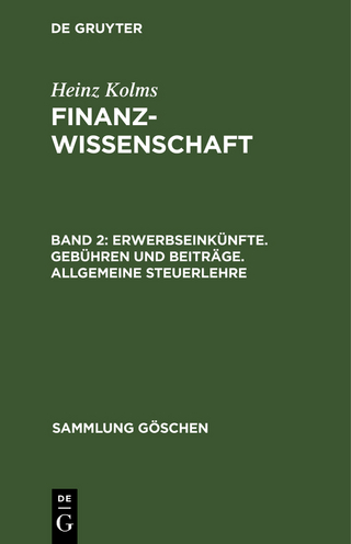 Erwerbseinkünfte. Gebühren und Beiträge. Allgemeine Steuerlehre