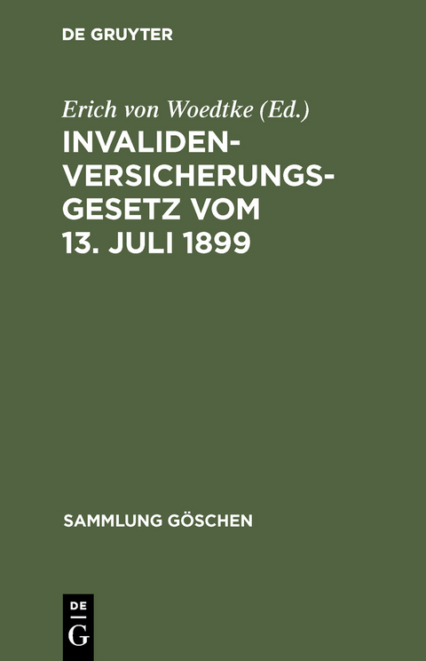 Invalidenversicherungsgesetz vom 13. Juli 1899 - 
