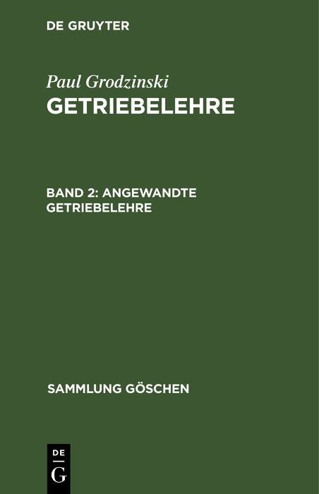 Angewandte Getriebelehre - 
