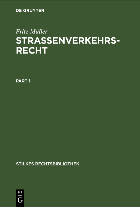 Strassenverkehrsrecht - Fritz M&uuml;ller