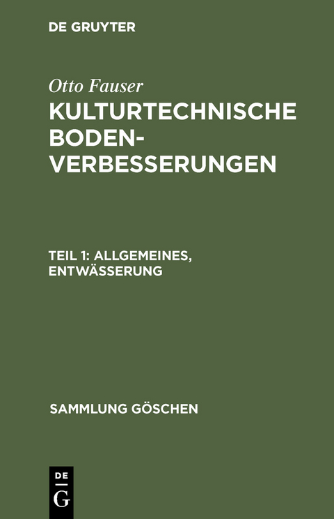 Allgemeines, Entw&auml;sserung - Otto Fauser