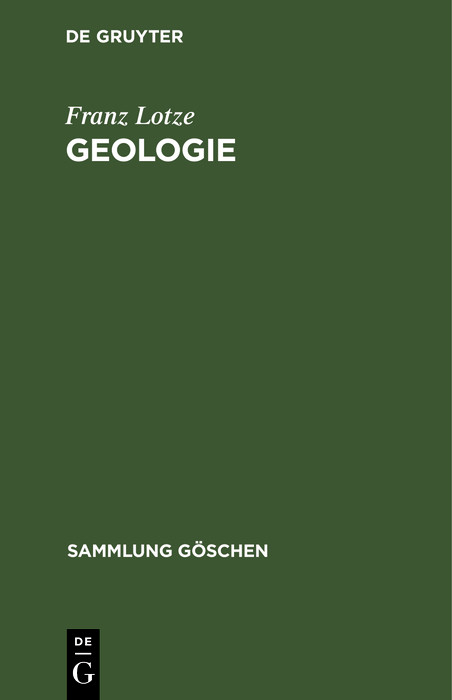 Geologie -  Franz Lotze