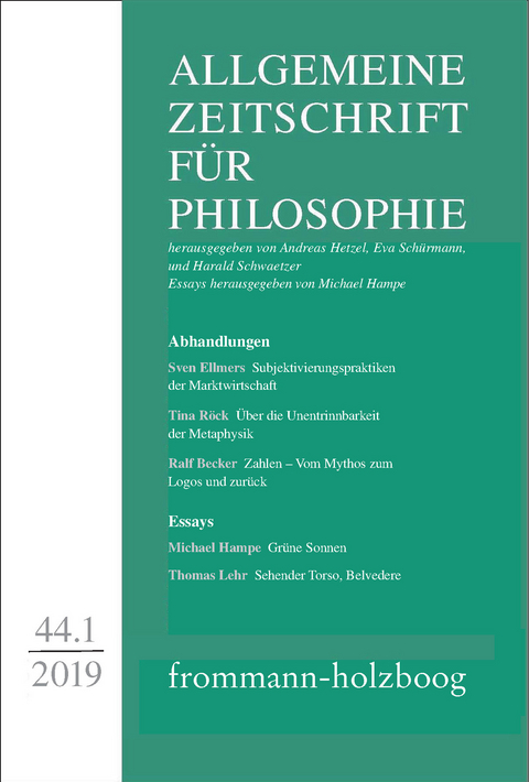 Allgemeine Zeitschrift f&uuml;r Philosophie: Heft 44.1/2019 - 