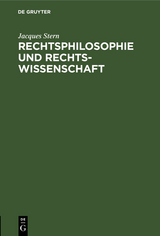 Rechtsphilosophie und Rechtswissenschaft - Jacques Stern