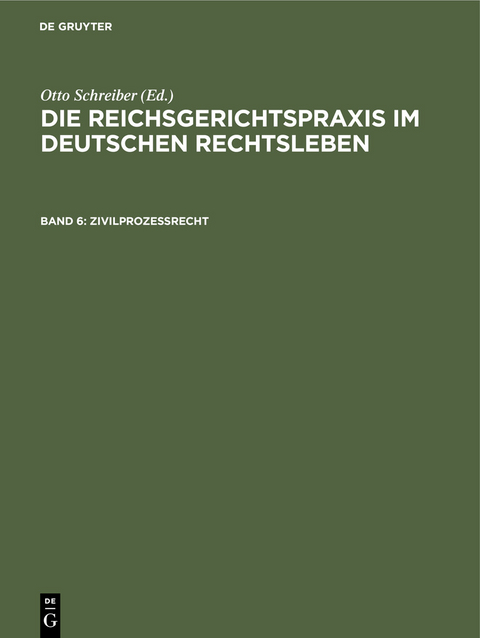 Zivilproze&szlig;recht - 