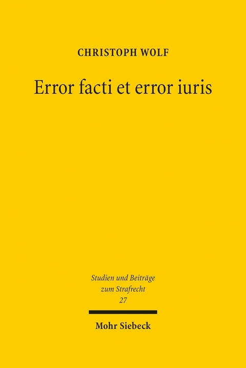 Error facti et error iuris -  Christoph Wolf