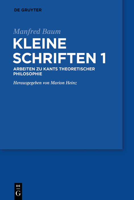 Manfred Baum: Kleine Schriften. Band 1 -  Manfred Baum