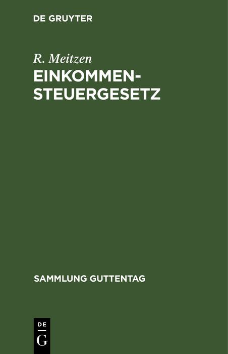 Einkommensteuergesetz - R. Meitzen