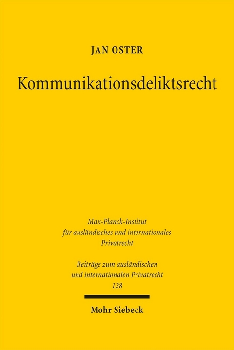 Kommunikationsdeliktsrecht -  Jan Oster