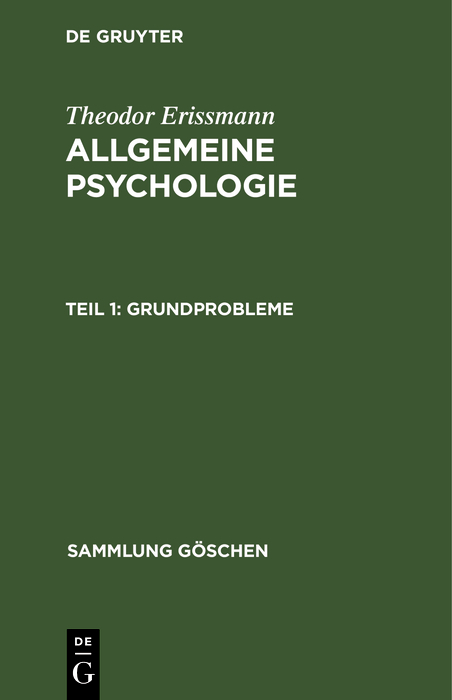 Grundprobleme - Theodor Erissmann