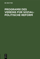 Programm des Vereins f&uuml;r sozial-politische Reform