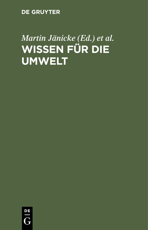 Wissen f&uuml;r die Umwelt - 