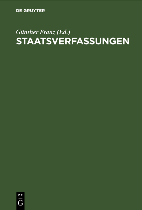 Staatsverfassungen - 