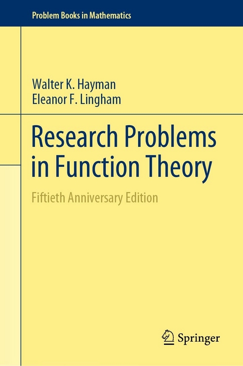 Research Problems in Function Theory -  Walter K. Hayman,  Eleanor F. Lingham