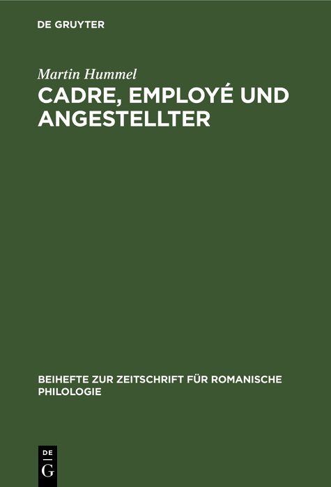 Cadre, employ&eacute; und Angestellter - Martin Hummel