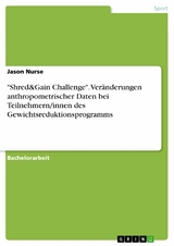 'Shred&Gain Challenge'. Ver&auml;nderungen anthropometrischer Daten bei Teilnehmern/innen des Gewichtsreduktionsprogramms -  Jason Nurse